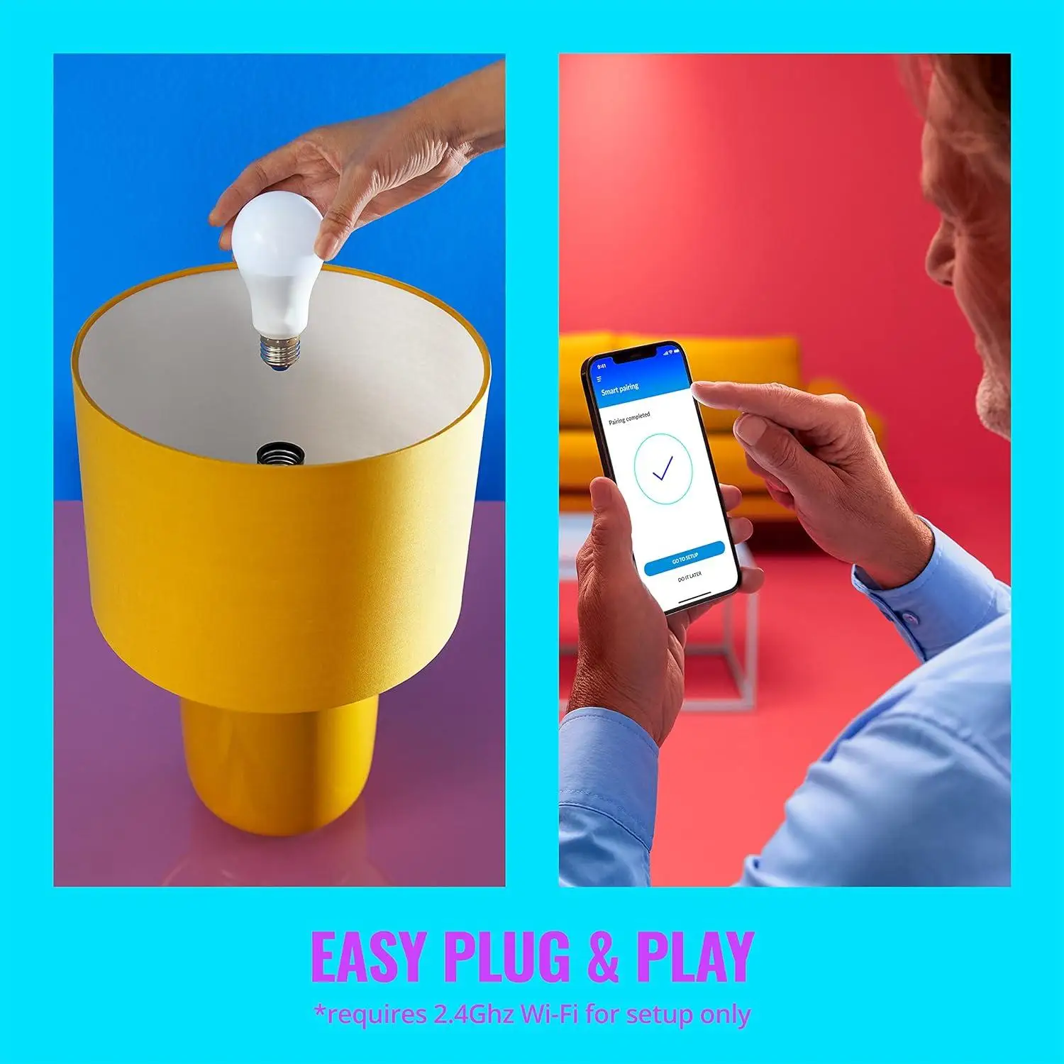 60W Replace A19/A60 Color LED Smart Bulb Light Connects to WiFi Control with Voice or App Activate with Motion Matter Compatible smart led light bulbs