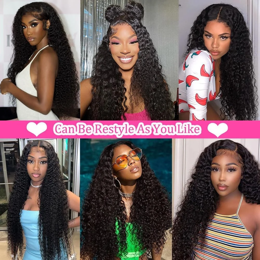 Gabrielle Deep Wave Frontal Wig Brazilian Curly 13x6 Lace Front Human Hair Wigs Women Pre Cut 5x5 Closure Wig 200% Density human hair wig human hair extensions lace front wig human hair wigs front lace wig