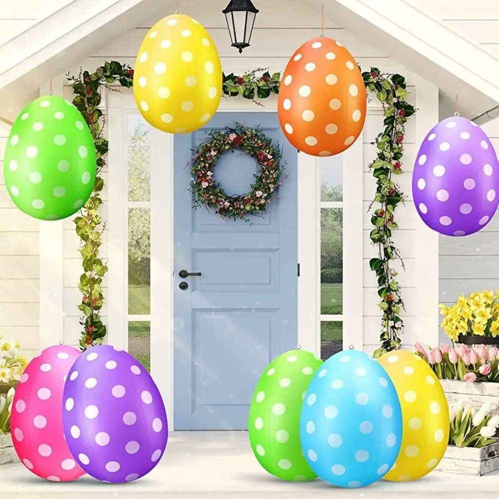 

Reliable Easter Egg Inflatable Ball Easy Use No Deformation Safe Easter Inflatable Egg PVC Cute Easter Egg Ornament Garden