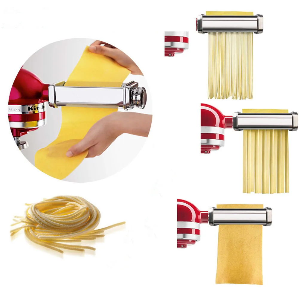 For KitchenAid Pasta Roller Cutter Set for KitchenAid Stand Mixers Pasta  Sheet Roller Processor Spaghetti Fettuccine Cutter - AliExpress