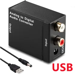 Enhanced Audio Converter: RCA to Optical Toslink Adapter (With USB Cable)
