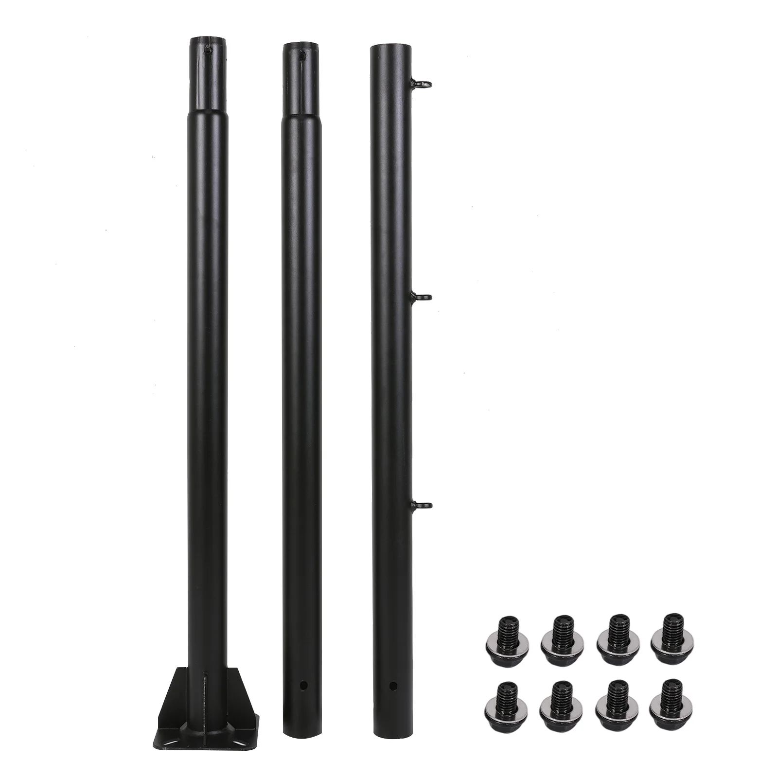 2 Pack Shade Sail Poles Outdoor Sun Shade Poles Metal Outdoor Support Post Kit for Sunshade Sail Canopy Awning Patio Garden