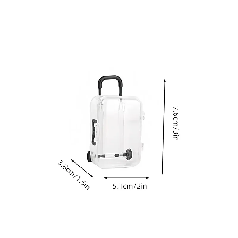 Transparent Storage Box Suitcase Shape Mini Case With Handle Decorative Plastic Jewelry Candy Miniature Trunk Organizer Boxes