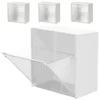 4 Pcs Wall Storage Box Bins Clear Multi Foldable Makeup Organizers and Mounted Clamshell Boxes Bathroom 4