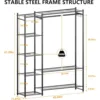 Freestanding Closet Organizers and Storage System with Hanging Rods,Steel Clothing Rack Suitable for Cloakrooms,Bedrooms 3
