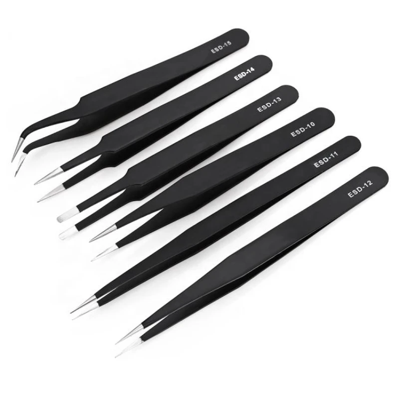 Anti-Static ESD Tweezers Set for Laboratory Work anti static tweezers precision tweezers tweezer tool esd anti static tweezers