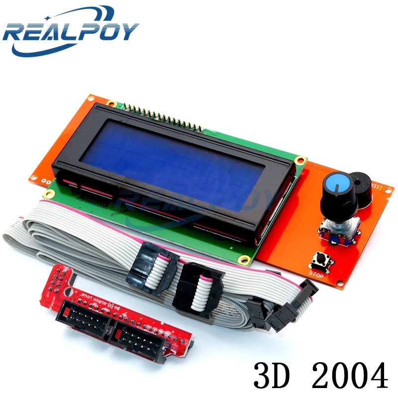 3D 2004 LCD 12864 תצוגה stampante 3D Reprap מתאם חכם בקר Reprap Ramps 1.4 1.6 לוח Mega2560 2004LCD Control