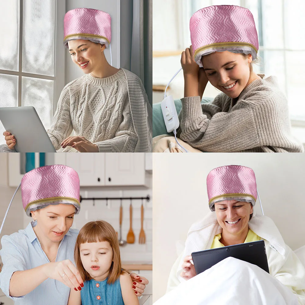 термошапка для волос Thermal Treatment Hair Cap Heating Hair Steamer 220V 110V Care Accessories Bonnets for Women Dryer