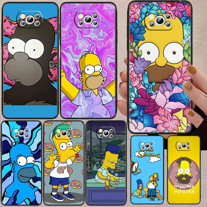 

The Simpsons Daily Funny Case For Xiaomi Mi Poco X4 X3 NFC F4 F3 GT M5 M5s M4 M3 Pro C40 C3 5G Soft Black Phone Cover