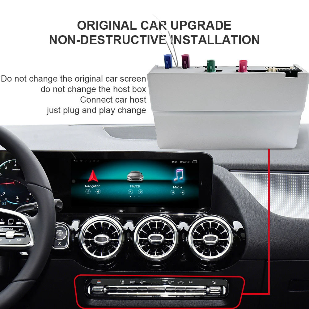 Hualingan Android12 Adattatore Carplay Per Mercedes 12.3 "Classe A W177 Ntg6 Mbux Carplay Aggiornamento Di Navigazione Radio Sistema Multimediale