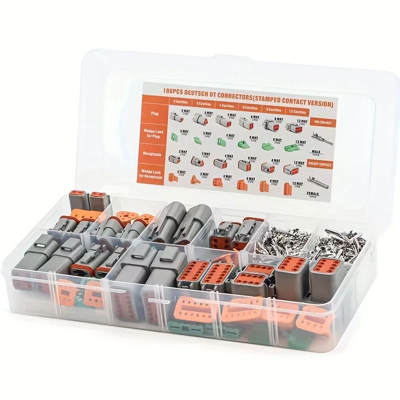 Description Picture 2 of item188pcs Waterproof Wire Connector Assortment Stamped Contacts Waterproof Sealedcar Xenon Lamp Connector Electrical Connectors