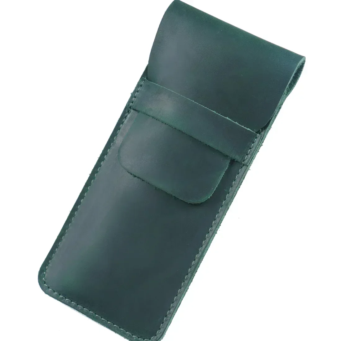 Vintage-Style Handmade Genuine Leather Pencil Bag - Cowhide Fountain Pen Case Holder
