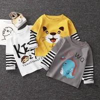Spring and Autumn Children's T-Shirt Boys Girls Long-Sleeved Tops 0-5 Years Old Cartoon Bottoming Shirt Baby Children's Clothing 1