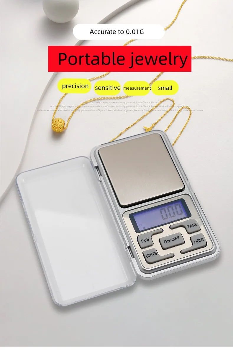 Description Picture 2 of itemJewelry Scales Weight Diamond Balance Kitchen Weighing Digital Pocket Mini Scale Bathroom 0.01g 500g