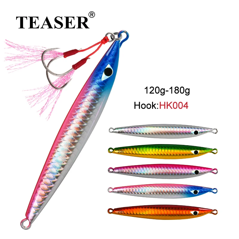 Teaser 120g150g180g Vertical Metal Baits Shiny Scale Laser