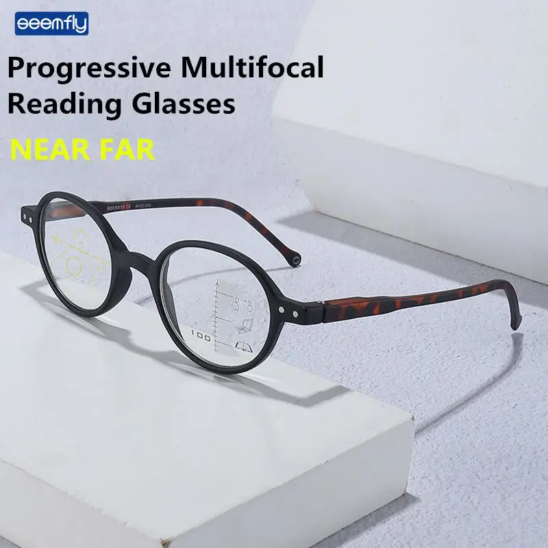 Seemfly Progressive Multifocal Reading Glasses Men Business Eyewear