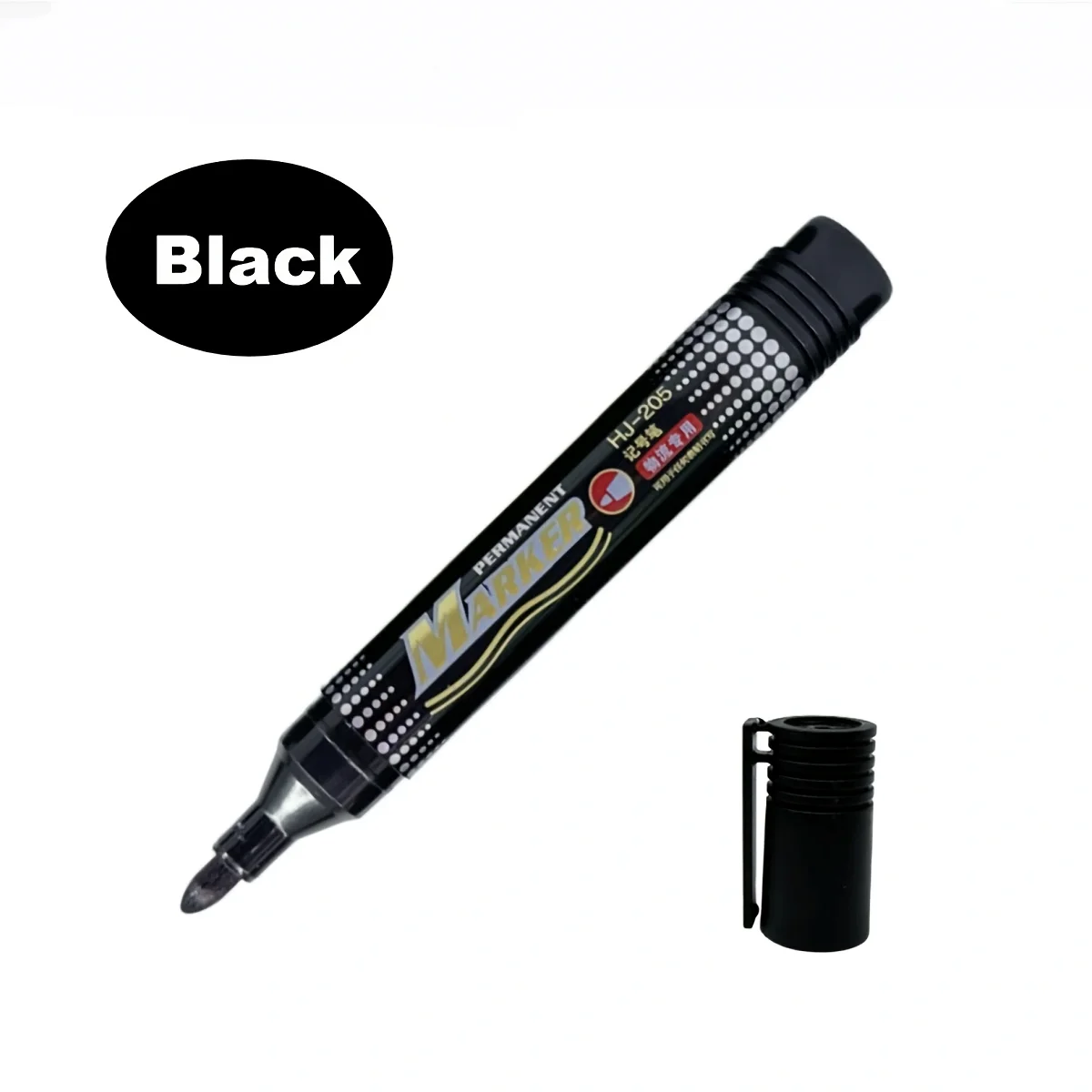 Black Permanent Marker Pens Quick Dry Non-Fading Ideal for Logistics & Shipping 10pcs
