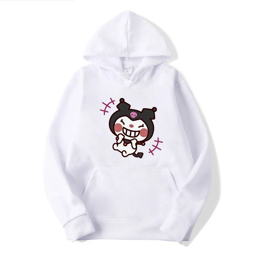 

Kawaii Kuromi casual cute print unisex hoodie spring and autumn Sanrio cartoon casual sports street print hoodie