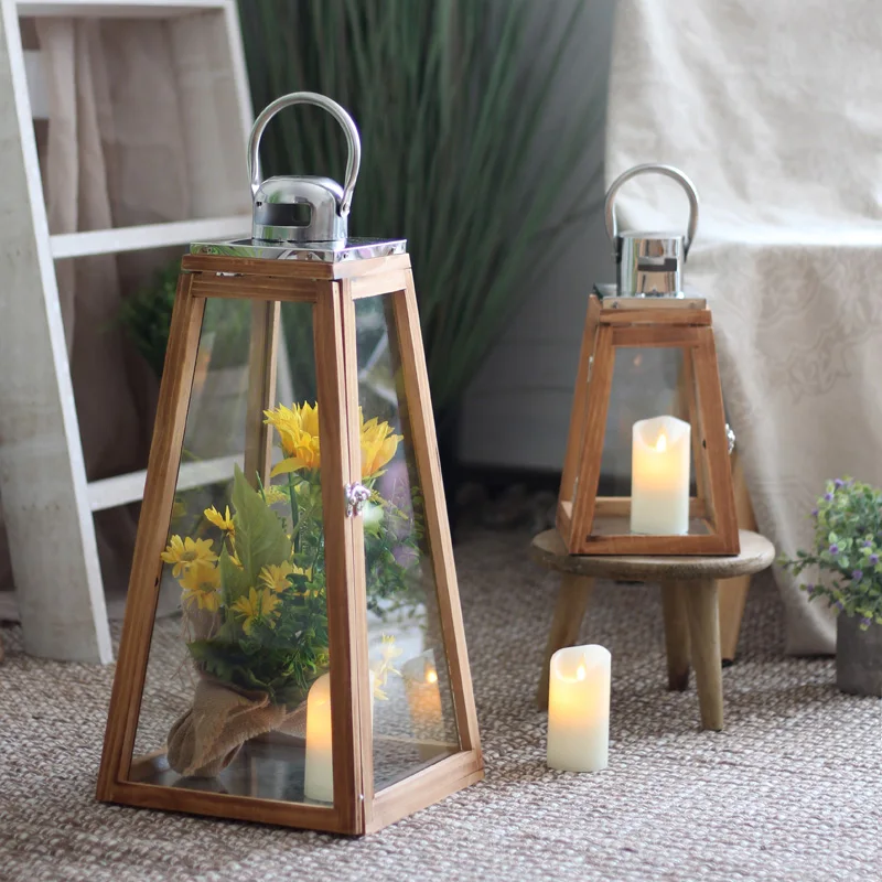 

Nordic Glass Unique Candle Holders Hanging Lid Hook Lantern Wooden Romantic Candle Holders Outdoor Kaarshouder Room Furniture