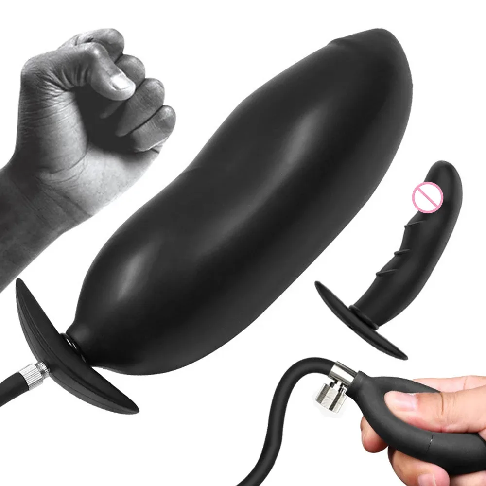 Super Large Inflatable Anal Plug Max Pump Anus Dilator Expandable No Vibrator Buttplug Ass Balls Sex Toys anal plug dilator