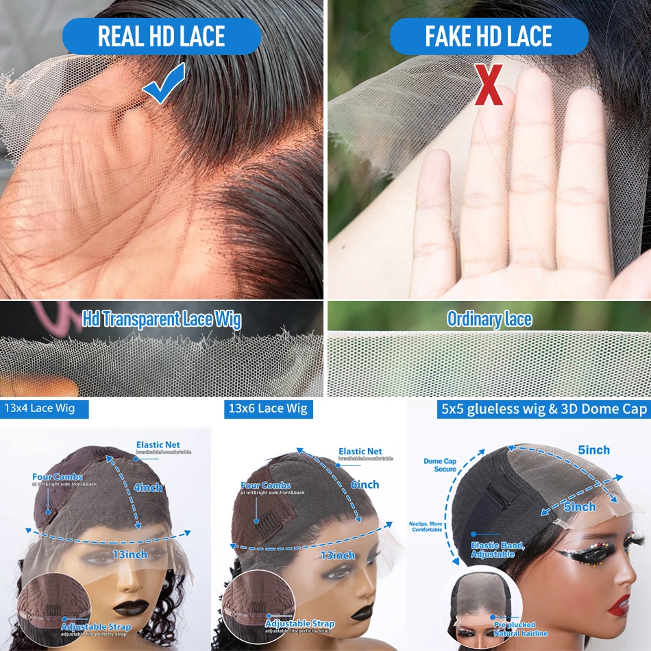 Xcurly Curly Short Bob Human Hair Wigs 13x4 13X6 HD Lace Frontal Wig Brazilian Deep Wave 5x5 Closure Wig For Women Pre Plucked 6