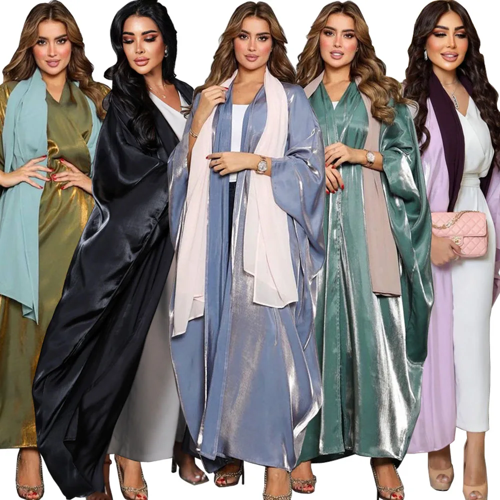 

Eid Kimono Abaya Women Dress Modest Muslim Ramadan Morocco Party Islamic Turkey Dubai Batwing Sleeve Cardigan Robe Kaftan Caftan