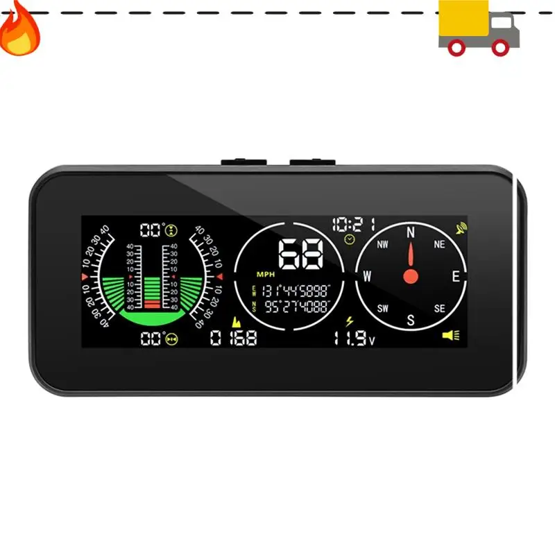 Car HUD Head Up Display Inclinometer Compass Speedometer Digital Speed Slope Meter Car Parts 1 PCS