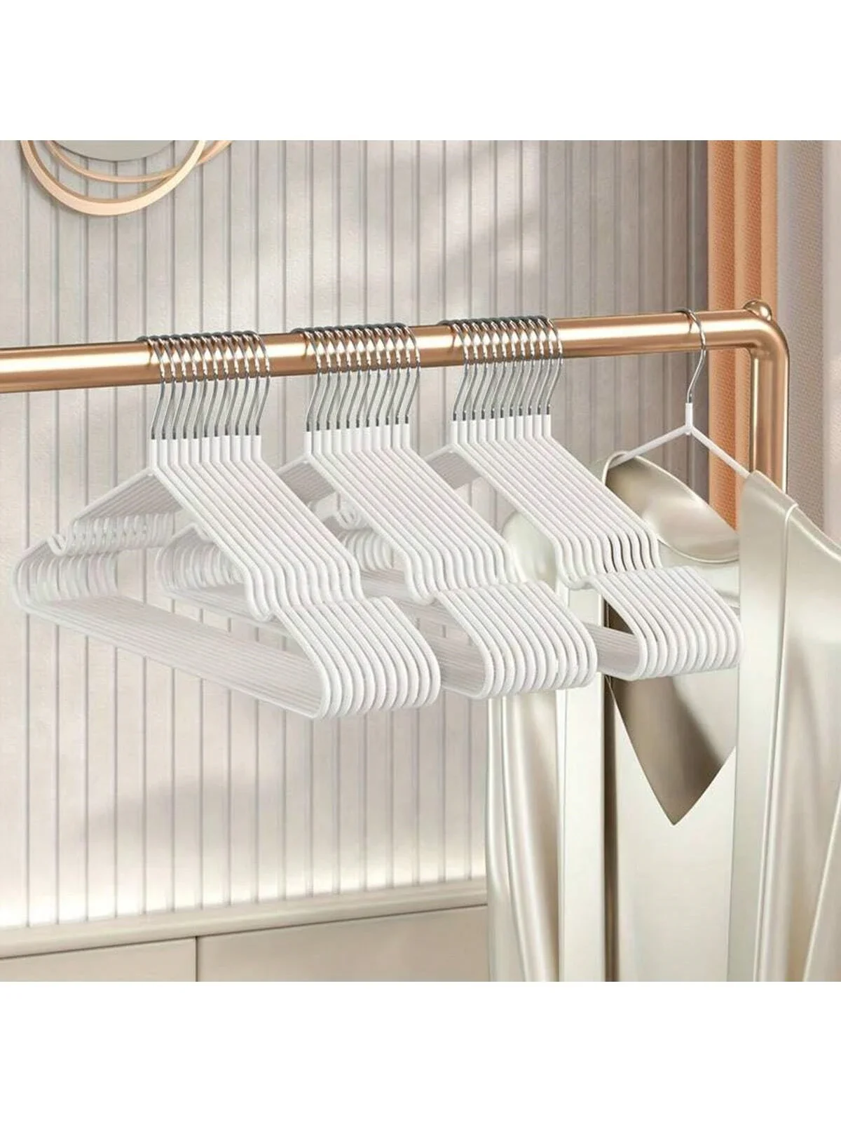 10/40pcs Clothes Hanger Household Hanger Non-slip Hanger Multifunctional Seamless Hanging Organizer trackless hanger For Bedroom 5