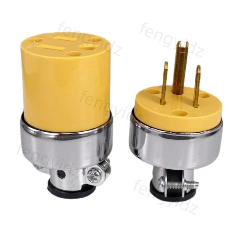America L5-15P L5-15R US Connector 15A Extension Tripolar Wired Receptacle Male Female Anti-Loose Locked Plug Socket Type B