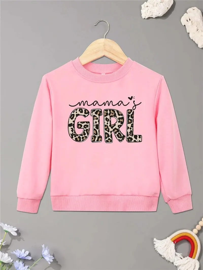 Children Sweater Girls Letter Mama's Girl Print Kid Sweatshirt