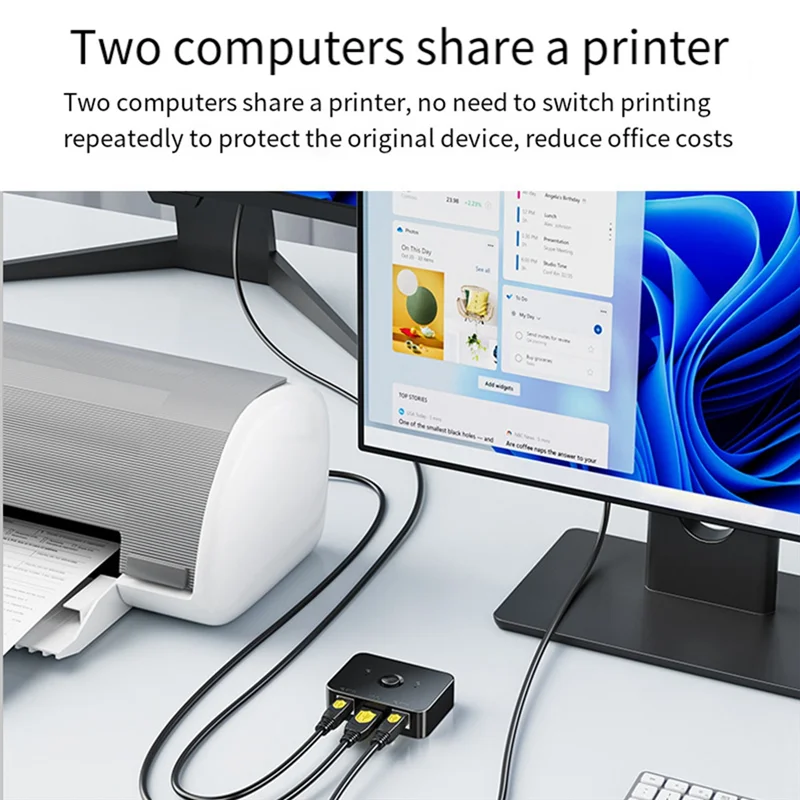 【Exclusive Discount】 USB Printer Sharer Device 2 Ports USB2.0 Selector Printer Sharing Peripheral For Printer USB Splitter Sharing Printer.
