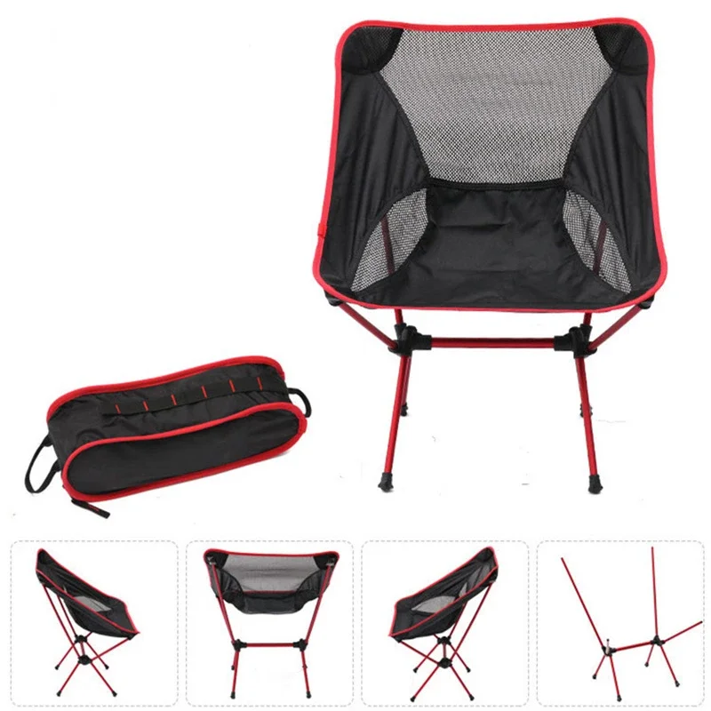 

Portable Folding Moon Chair Outdoor Camping Chairs Detachable Beach Fishing Chair Ultralight Travel Hiking Picnic Seat Tools