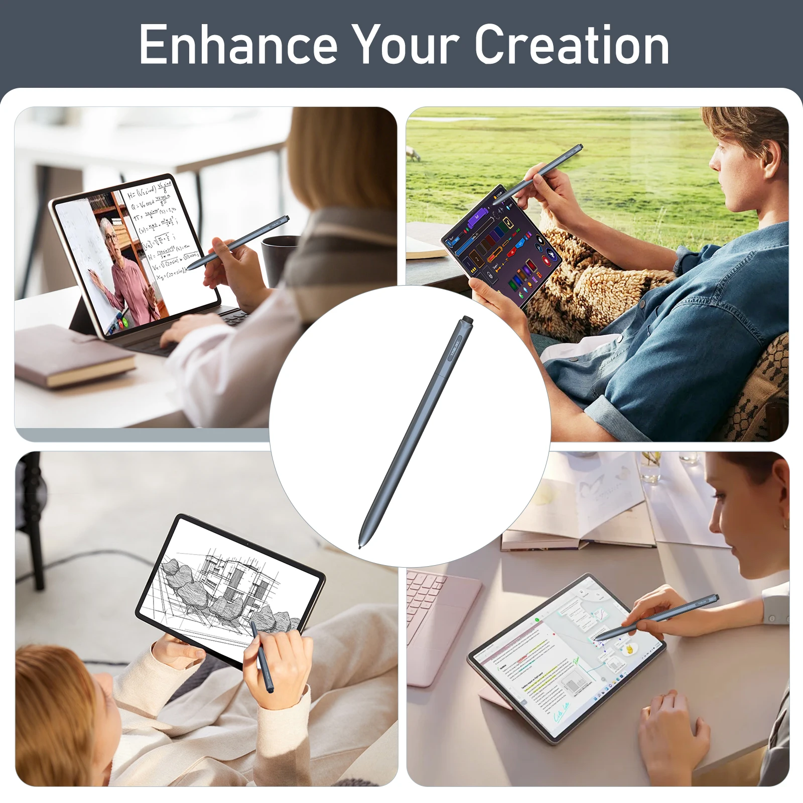 Premium EMR Stylus with 4096 Pressure Sensitivity, Eraser, Palm Rejection, and Tilt Sensing