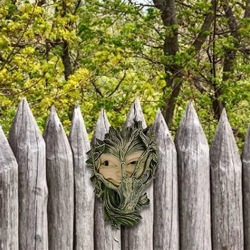Astratto Greenwoman Decor Bashful Legno Sprite Resina Statua Cortile Alberi Hugger Wall Art Decorazione Ornamenti Per Esterni Regalo