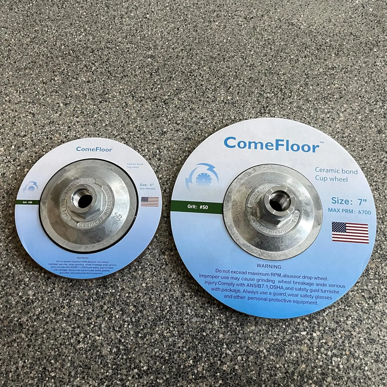 5" Diamond Cup Wheel for Concrete Floor Grinding, 50# Dry Edge Polishing Disc Fits Angle Grinder