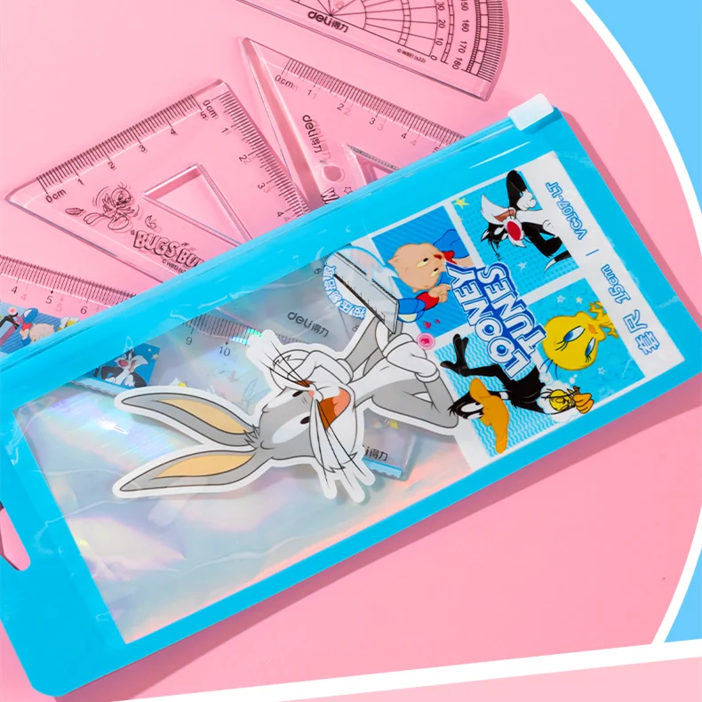 Deli VC107-LT Looney Tunes 15cm Easy Pickup Tape Set Of Rulers Supplies School Office Stationery