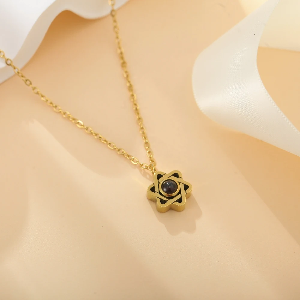 Projection Necklace Personalized Star Projection Necklace Stainless Steel Picture Necklace Unique Gift for Her