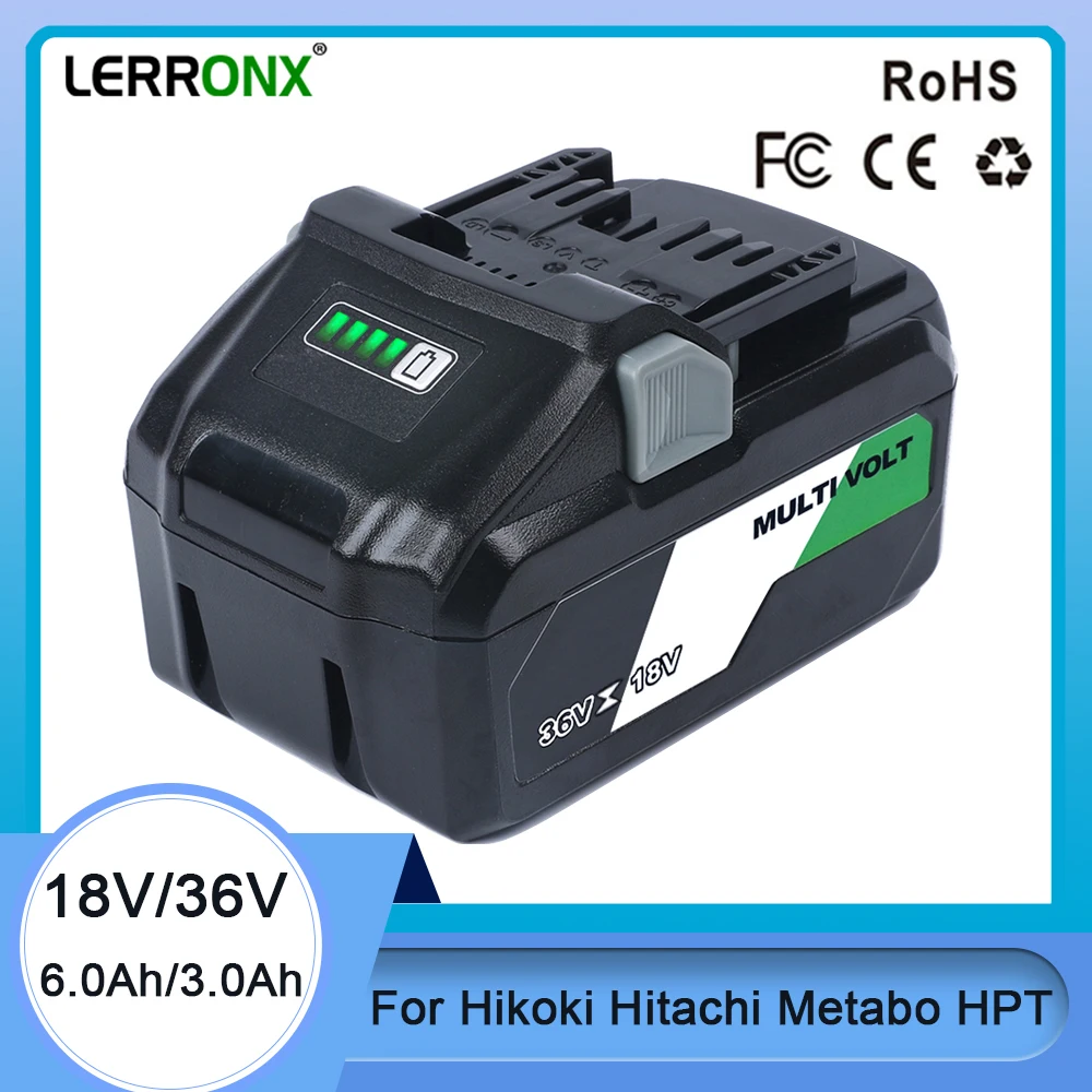 Bsl36A18 18V 6.0Ah/36V 3.0Ah Multivolt Batteria Ricaricabile Agli Ioni Di Litio Per Utensili Elettrici Hikoki Hitachi Metabo Hpt 18V 36V Slide-Type