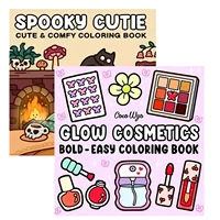 1/2/12Pcs coloring books, Glow cosmetics and Spooky cutie，Glow in the Dark Cosmetics Coloring Book -  Easy Adult Relaxation 2