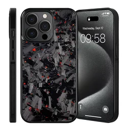Magnetic Real Forged Carbon Protective Phone Case with MagSafe - 12 12Pro (Forged Red)