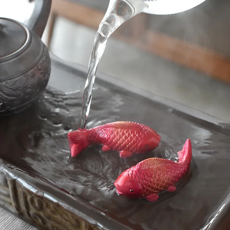 Tea Pet Ornaments Colour-changing Koi Carp Desktop Decor