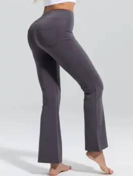 Womens Yoga Pants Flare Leggings Women Bootcut Black Flare Leggings High Waisted Long Bootleg Work Pants 1