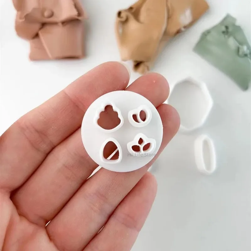 Soft Pottery Handmade Earrings Cutting Mold Polymer Clay Mini Flower DIY INS French Earrings Jewelry Pendant Embossing Tool silicone mold polymer clay cutter pottery clay tools pottery clay carving tools