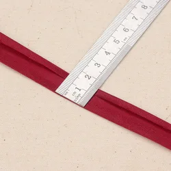 Metallic Gold and Silver Polyester Bias Tape with Cord - 15mm Width for DIY Crafts and Hemming (Wine red)