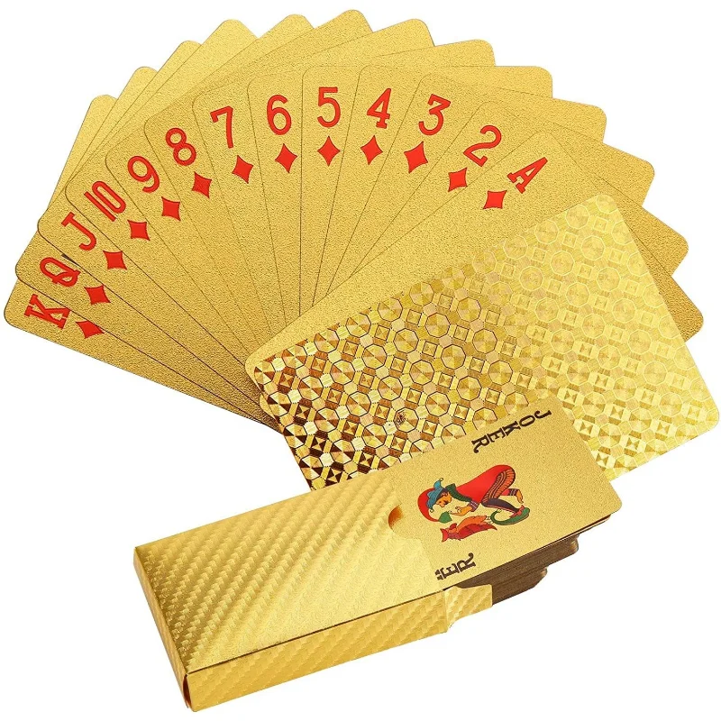 Tanio 24K złota karty do gry plastikowe Poker sklep