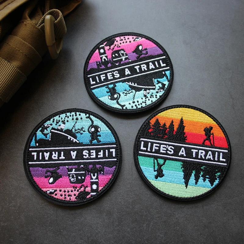 Travel 'Life's A Trail | Hiking' Embroidered Velcro Patch