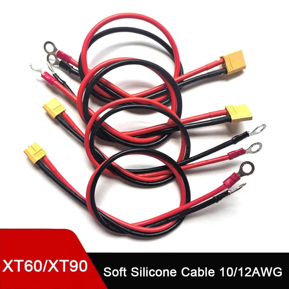 XT60 X90 auf M8 O-Ring-Ösen-Batterieanschluss-Stecker-Kabel 10/12AWG Ladeanschluss für RC Lipo-Akku FPV Racing