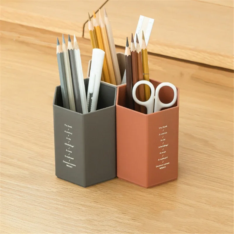 Pen Holder Pen And Brush Holder Desk Organizer Brush Holder Creative Hexagonal Pen Holder