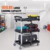 17792-d426bd.jpg SucceBuy 3 Tier Folding Rolling Utility Cart Storage Shelf Movable Gap Rack Serving Cart Slide Organizer for Kitchen Bathroom