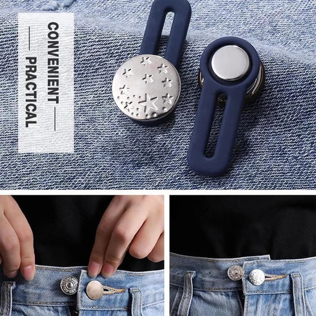 1/5/10PCS Magic Metal Button Extender for Pants Jeans Free Sewing  Adjustable Retractable Waist Extenders Adjust Buttons for Pant - AliExpress